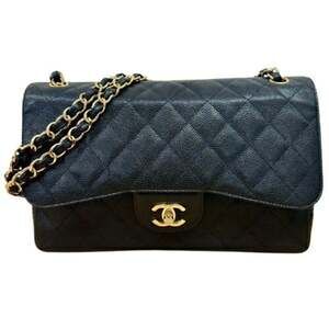 CHANEL Caviar Skin Double Flap Matelassé 30 Chain Shoulder Bag